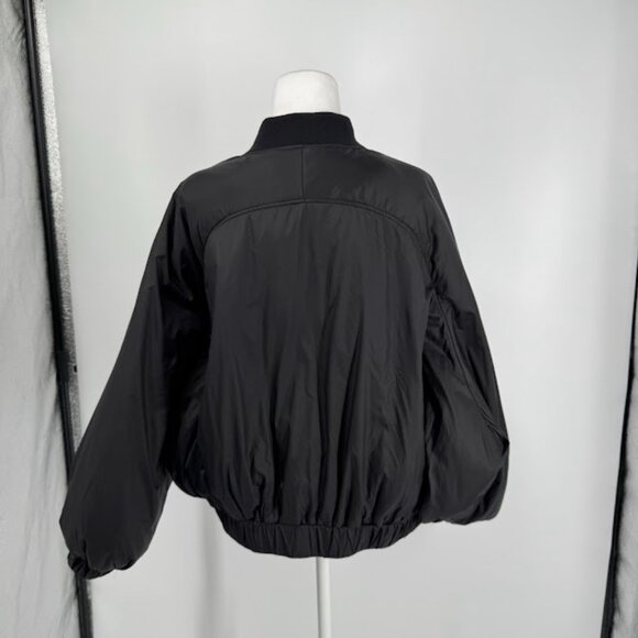 Zara Black Oversized Balloon Sleeve Bomber Jacket Size XS-S - Picture 8 of 11